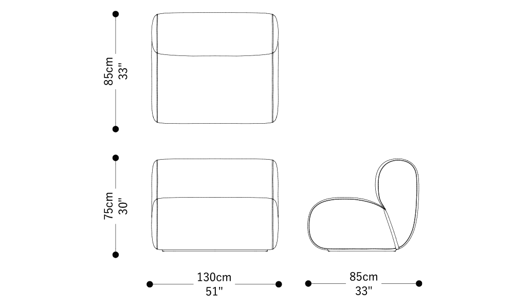 Image of the main dimensions of the product